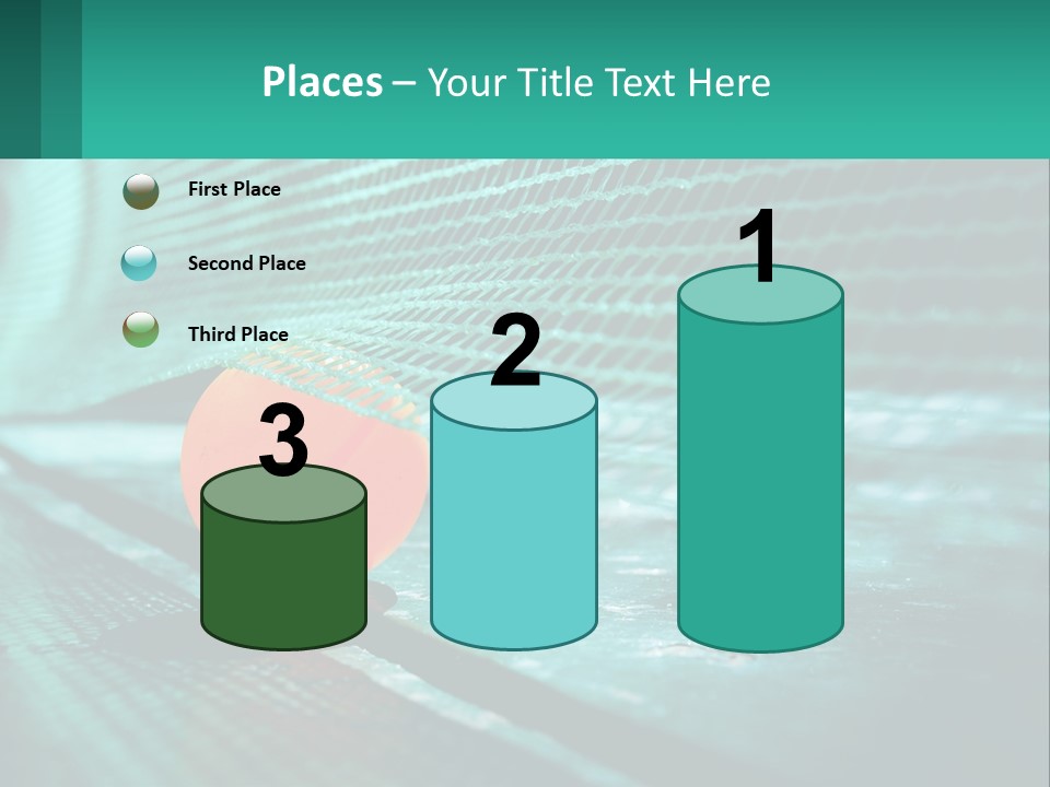 A Tennis Racket Sitting On Top Of A Tennis Court PowerPoint Template