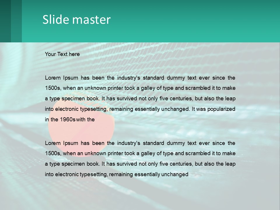 A Tennis Racket Sitting On Top Of A Tennis Court PowerPoint Template