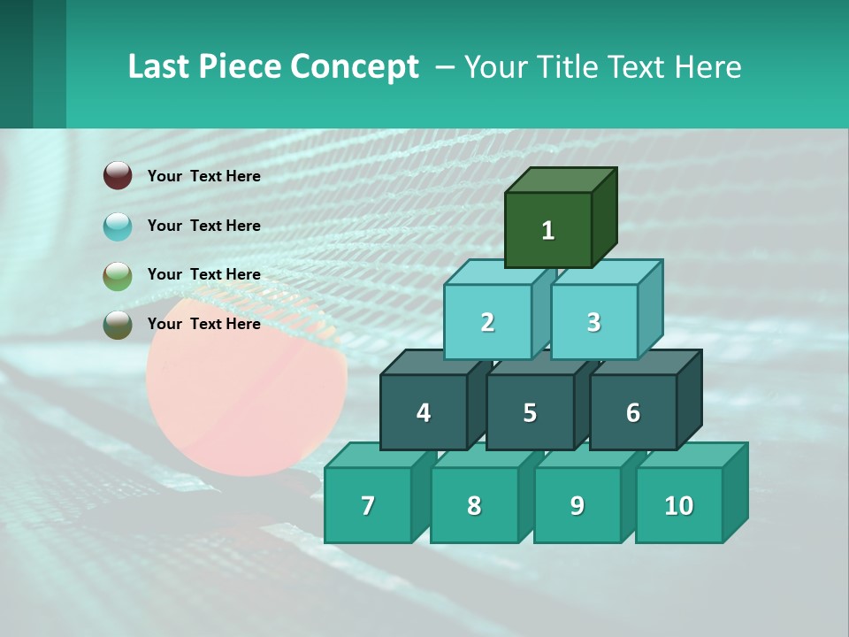 A Tennis Racket Sitting On Top Of A Tennis Court PowerPoint Template