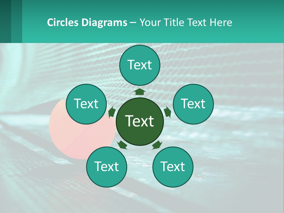 A Tennis Racket Sitting On Top Of A Tennis Court PowerPoint Template