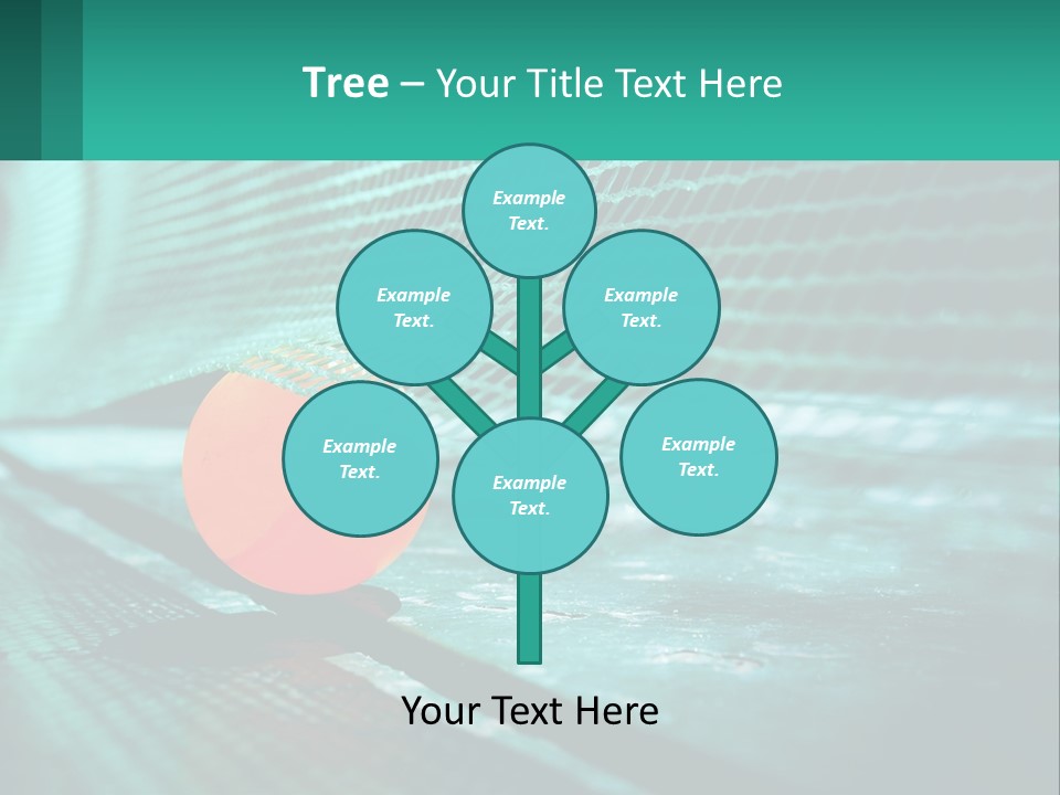 A Tennis Racket Sitting On Top Of A Tennis Court PowerPoint Template