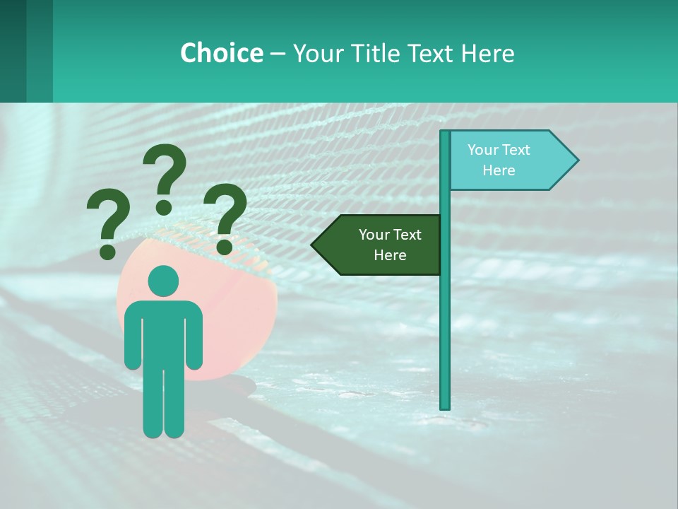 A Tennis Racket Sitting On Top Of A Tennis Court PowerPoint Template