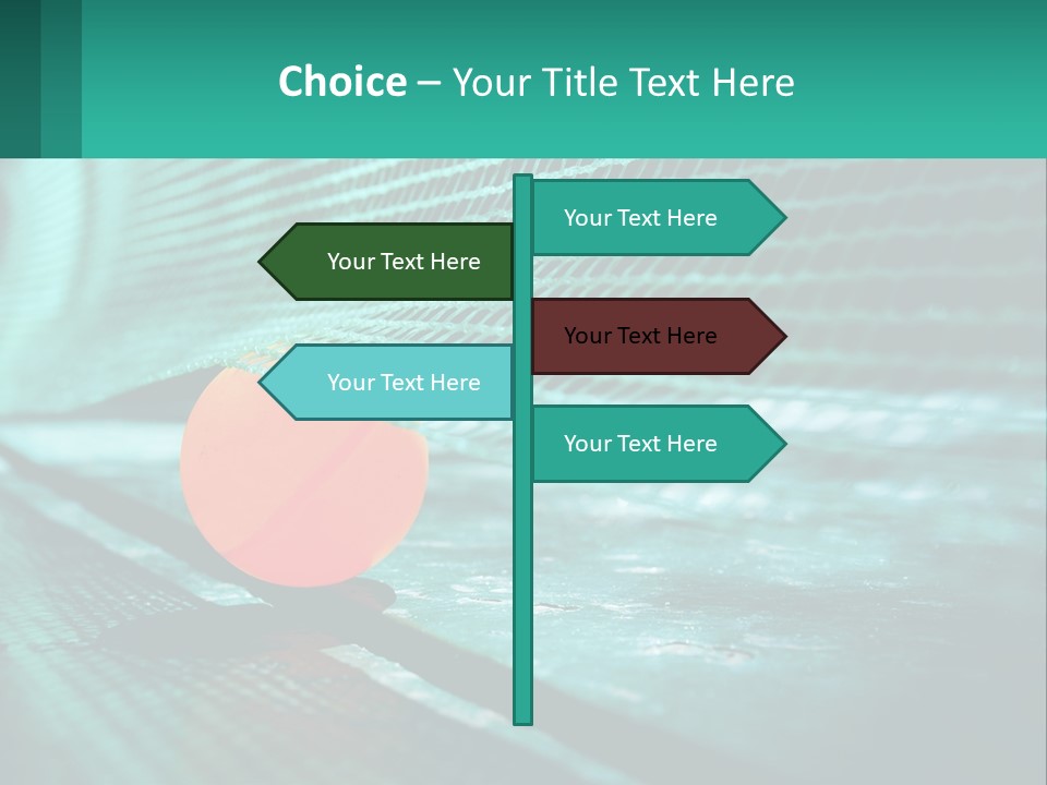 A Tennis Racket Sitting On Top Of A Tennis Court PowerPoint Template