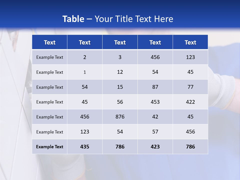 A Man In A Blue Shirt And Hard Hat Working On A Wall PowerPoint Template