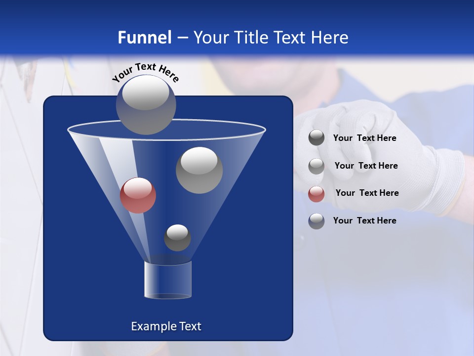 A Man In A Blue Shirt And Hard Hat Working On A Wall PowerPoint Template