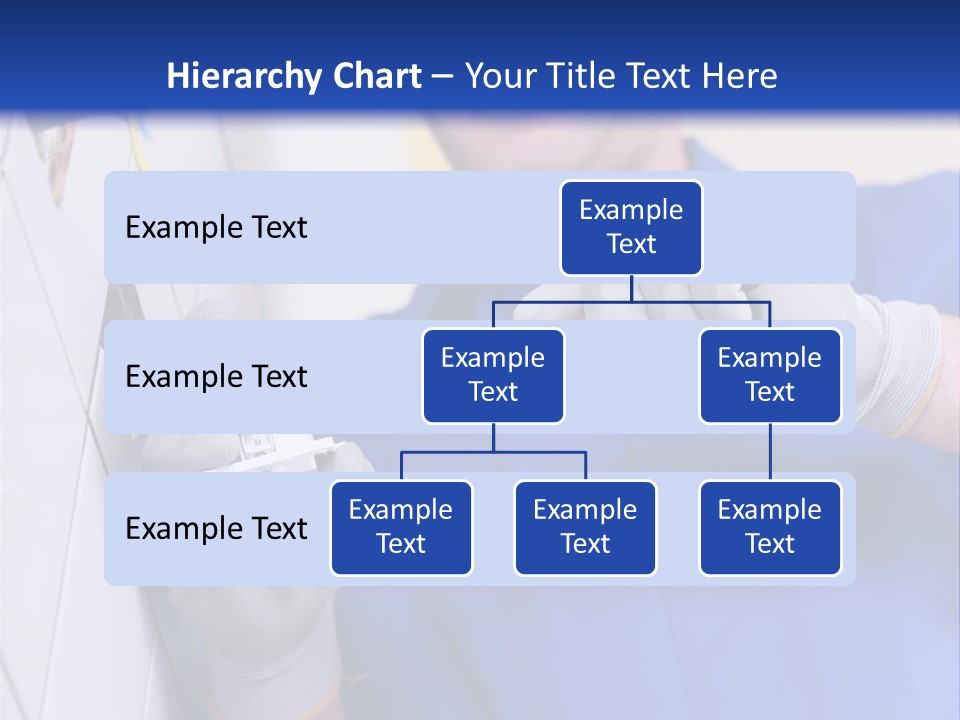 A Man In A Blue Shirt And Hard Hat Working On A Wall PowerPoint Template