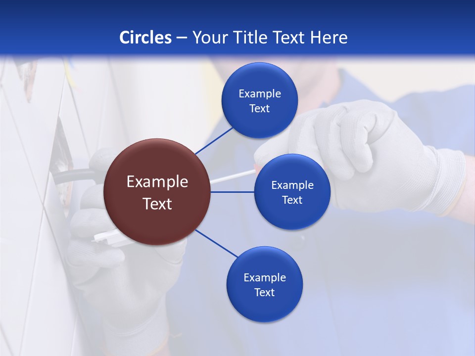 A Man In A Blue Shirt And Hard Hat Working On A Wall PowerPoint Template