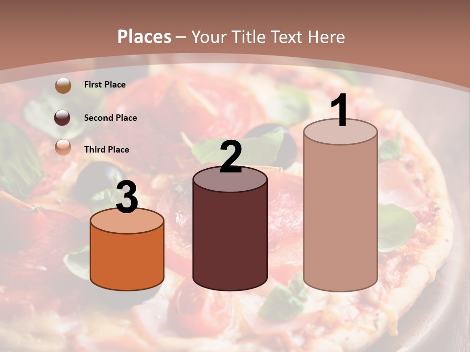 A Pizza With Olives And Pepperoni On It PowerPoint Template