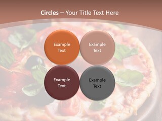 A Pizza With Olives And Pepperoni On It PowerPoint Template