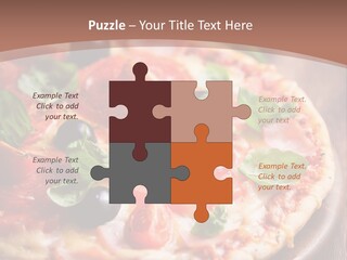 A Pizza With Olives And Pepperoni On It PowerPoint Template