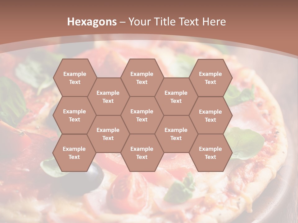A Pizza With Olives And Pepperoni On It PowerPoint Template