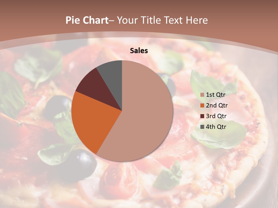A Pizza With Olives And Pepperoni On It PowerPoint Template