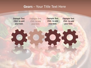 A Pizza With Olives And Pepperoni On It PowerPoint Template