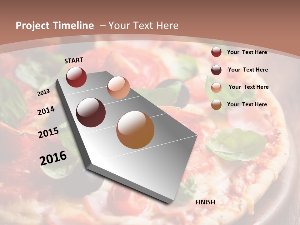 A Pizza With Olives And Pepperoni On It PowerPoint Template