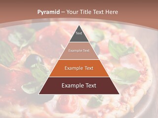A Pizza With Olives And Pepperoni On It PowerPoint Template