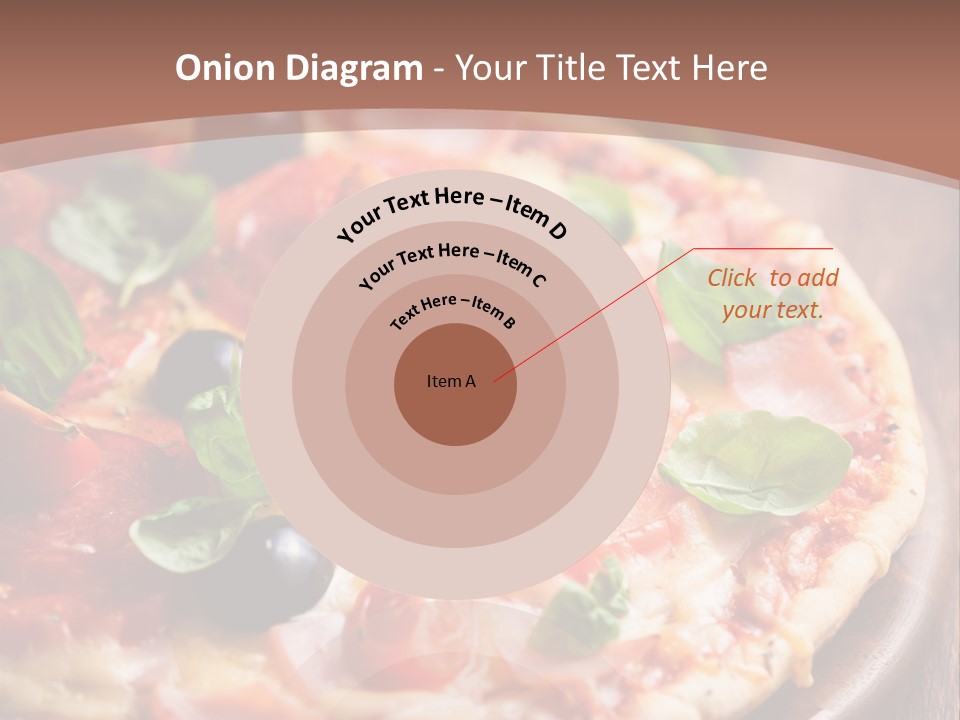 A Pizza With Olives And Pepperoni On It PowerPoint Template