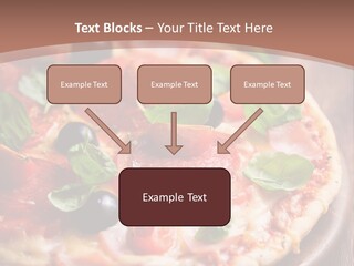 A Pizza With Olives And Pepperoni On It PowerPoint Template