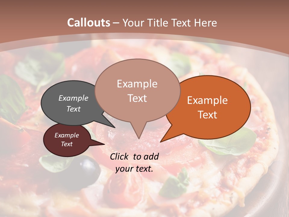 A Pizza With Olives And Pepperoni On It PowerPoint Template
