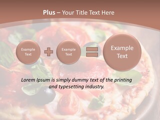 A Pizza With Olives And Pepperoni On It PowerPoint Template