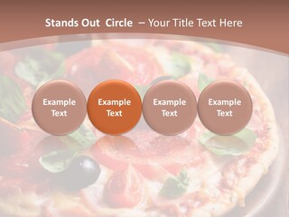 A Pizza With Olives And Pepperoni On It PowerPoint Template