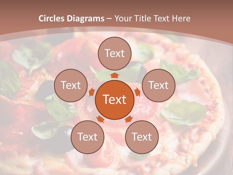 A Pizza With Olives And Pepperoni On It PowerPoint Template