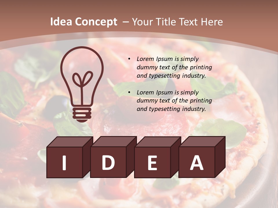 A Pizza With Olives And Pepperoni On It PowerPoint Template