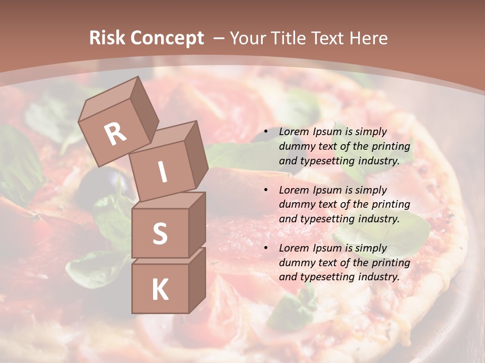 A Pizza With Olives And Pepperoni On It PowerPoint Template