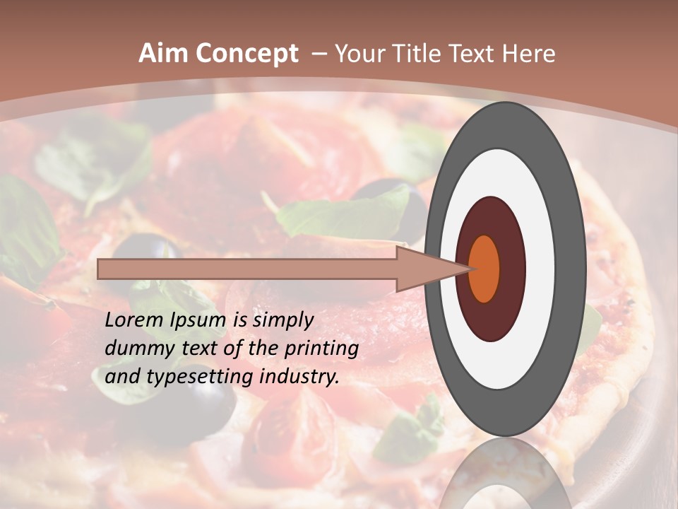 A Pizza With Olives And Pepperoni On It PowerPoint Template