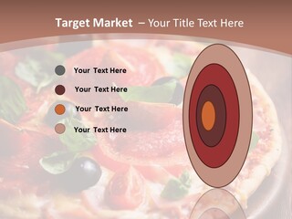 A Pizza With Olives And Pepperoni On It PowerPoint Template