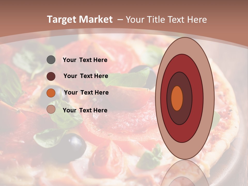 A Pizza With Olives And Pepperoni On It PowerPoint Template