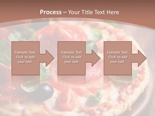 A Pizza With Olives And Pepperoni On It PowerPoint Template