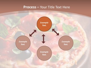 A Pizza With Olives And Pepperoni On It PowerPoint Template