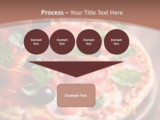 A Pizza With Olives And Pepperoni On It PowerPoint Template