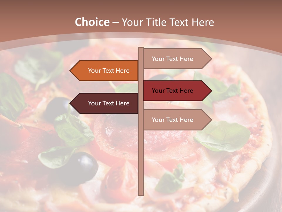 A Pizza With Olives And Pepperoni On It PowerPoint Template
