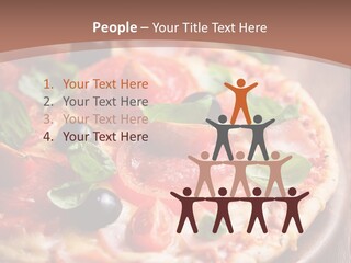 A Pizza With Olives And Pepperoni On It PowerPoint Template