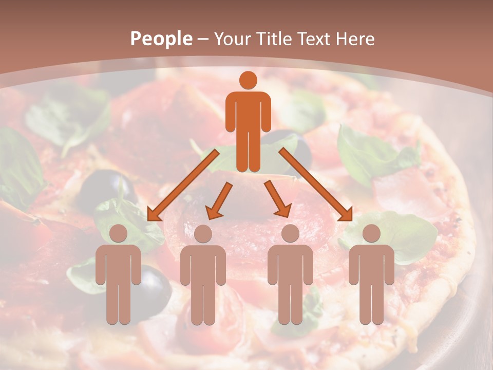 A Pizza With Olives And Pepperoni On It PowerPoint Template