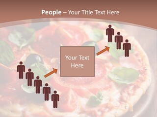 A Pizza With Olives And Pepperoni On It PowerPoint Template