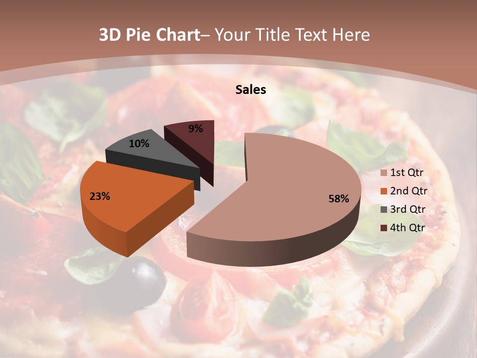 A Pizza With Olives And Pepperoni On It PowerPoint Template