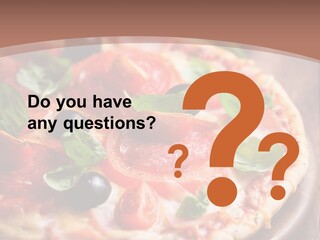 A Pizza With Olives And Pepperoni On It PowerPoint Template