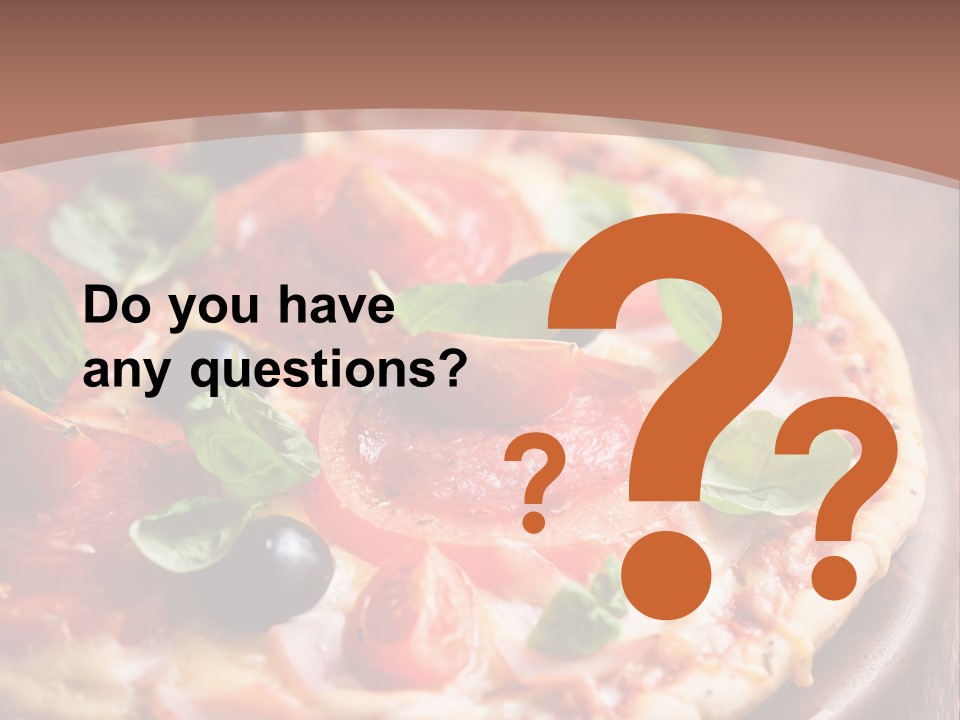A Pizza With Olives And Pepperoni On It PowerPoint Template