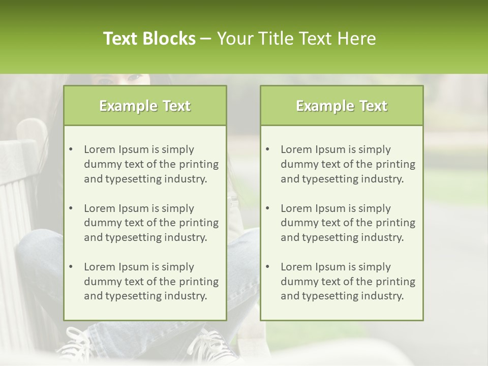 A Woman Sitting On A Bench Reading A Book PowerPoint Template