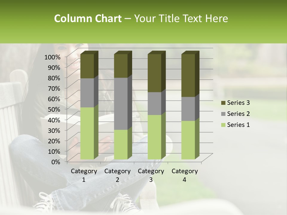 A Woman Sitting On A Bench Reading A Book PowerPoint Template