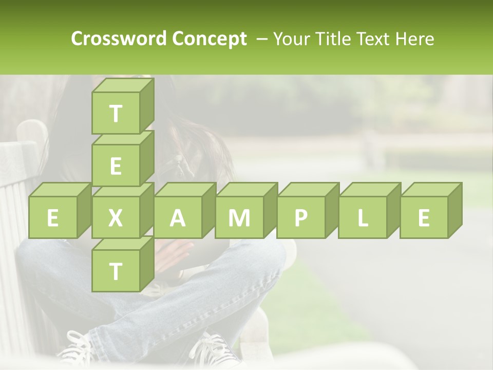 A Woman Sitting On A Bench Reading A Book PowerPoint Template