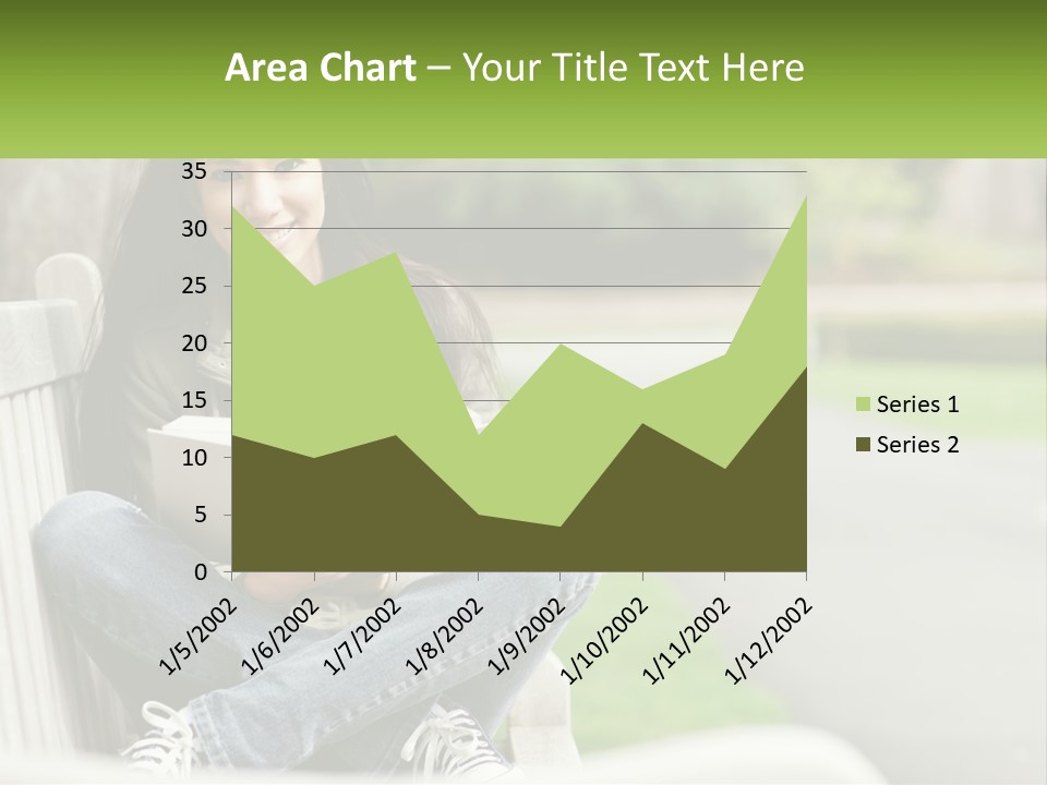 A Woman Sitting On A Bench Reading A Book PowerPoint Template