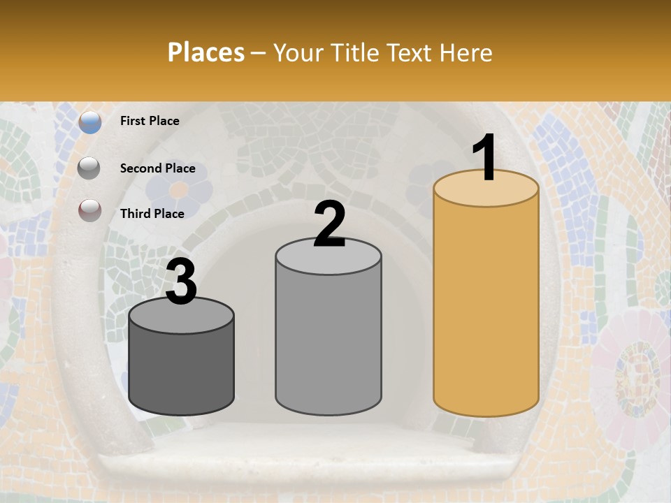 A Wooden Door In The Center Of A Colorful Wall PowerPoint Template