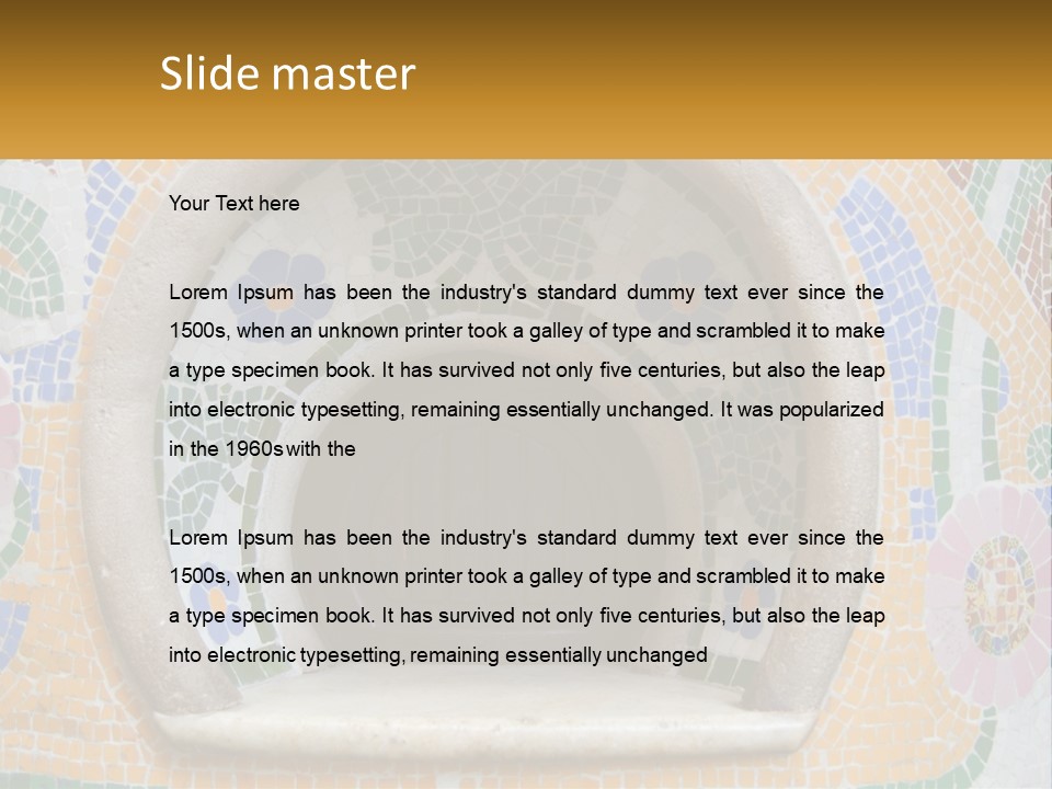 A Wooden Door In The Center Of A Colorful Wall PowerPoint Template