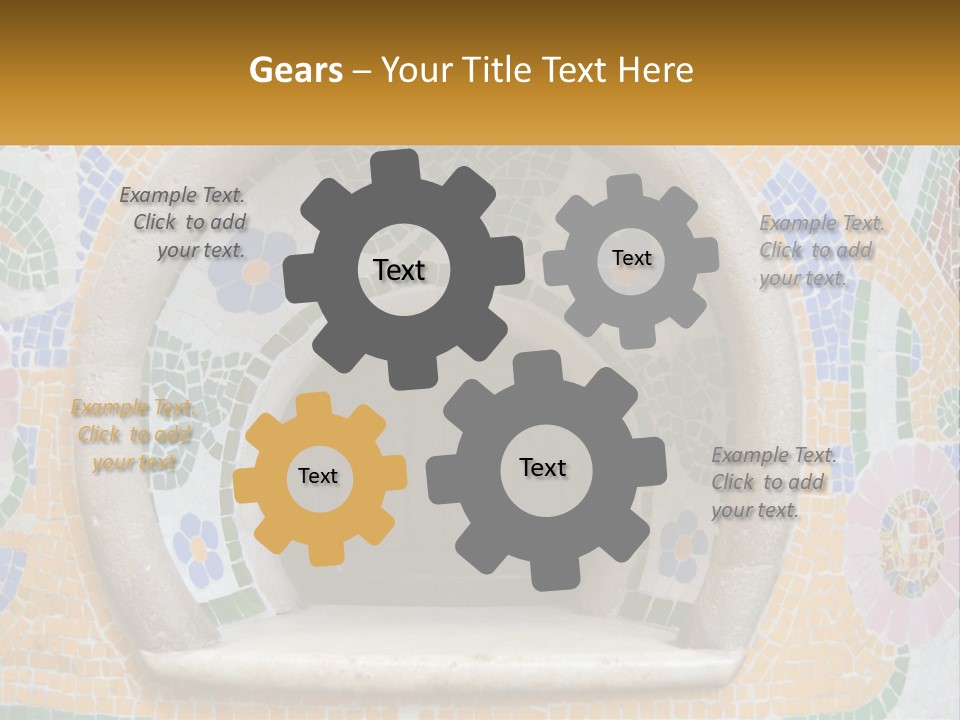 A Wooden Door In The Center Of A Colorful Wall PowerPoint Template