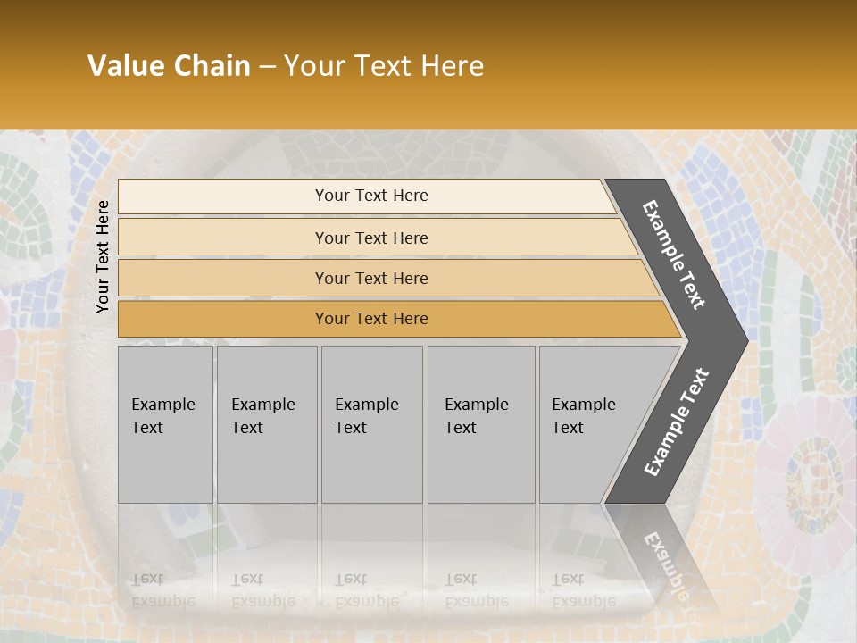 A Wooden Door In The Center Of A Colorful Wall PowerPoint Template