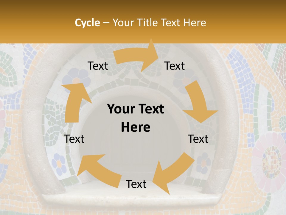 A Wooden Door In The Center Of A Colorful Wall PowerPoint Template