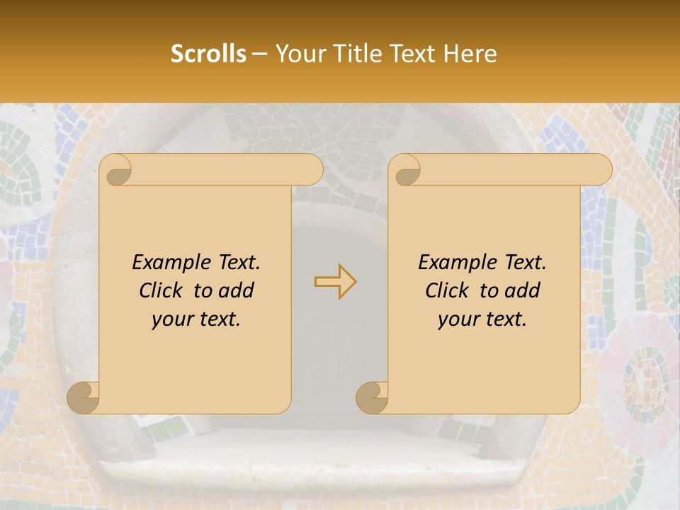 A Wooden Door In The Center Of A Colorful Wall PowerPoint Template